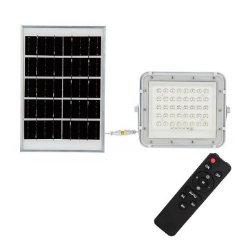 LED kültéri dimmelhető napelemes reflektor LED/10W/3,2V IP65 4000K 6000 mAh fehér + távirányítás
