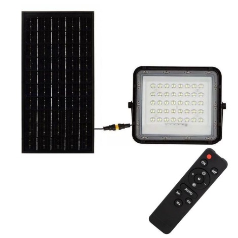 LED kültéri dimmelhető napelemes reflektor LED/10W/3,2V IP65 4000K fekete + távirányítás