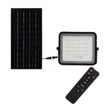 LED Kültéri dimmelhető napelemes reflektor LED/10W/3,2V IP65 6400K 6000 mAh fekete + távirányítás