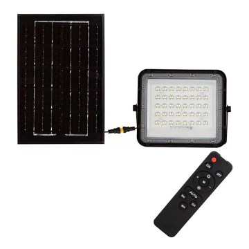 LED Kültéri dimmelhető napelemes reflektor LED/6W/3,2V IP65 6400K 5000 mAh fekete + távirányítás