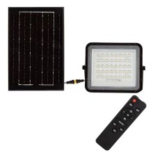 LED kültéri dimmelhető napelemes reflektor LED/6W/3,2V IP65 6400K fekete + távirányítás