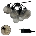 LED kültéri díszfényfüzér 10xLED/0,15W/230V 6,8 m IP44 fekete/füstszínű