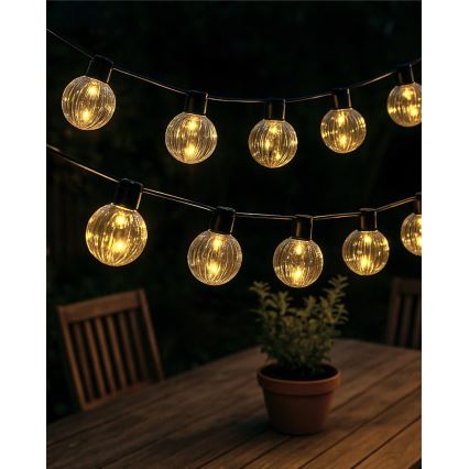 LED kültéri díszfényfüzér 10xLED/0,15W/230V 6,8 m IP44 fekete/füstszínű