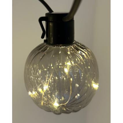 LED kültéri díszfényfüzér 10xLED/0,15W/230V 6,8 m IP44 fekete/füstszínű