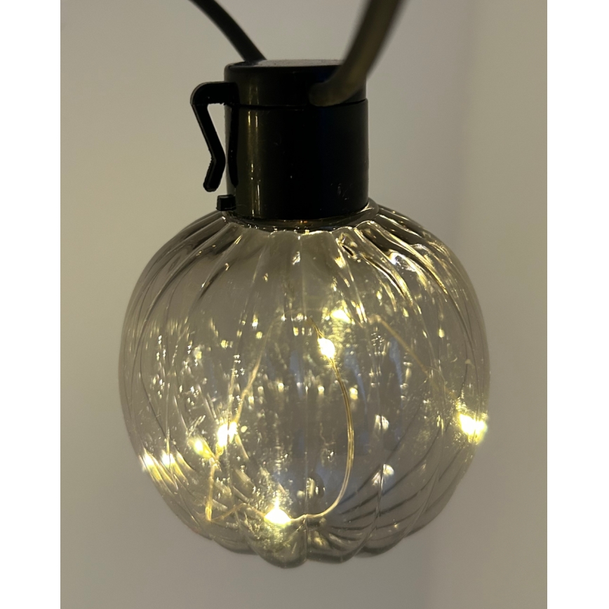 LED kültéri díszfényfüzér 10xLED/0,15W/230V 6,8 m IP44 fekete/füstszínű