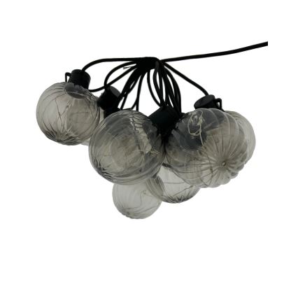LED kültéri díszfényfüzér 10xLED/0,15W/230V 6,8 m IP44 fekete/füstszínű