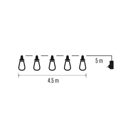 LED kültéri díszfüzér 100xLED/9,5m IP44