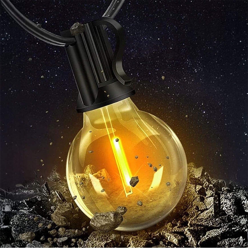 LED kültéri díszlánc 20xE12/1W/230V 20 m IP65 fekete