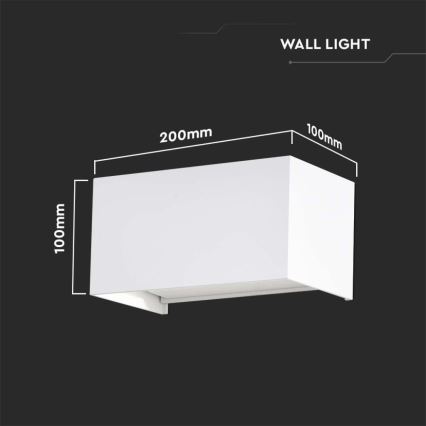 LED kültéri fali lámpa, 24 W, 230 V, 4000 K, IP65, fehér