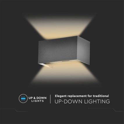 LED kültéri fali lámpa 24W/230V 4000K IP65 antracit