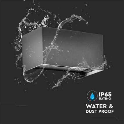 LED kültéri fali lámpa 24W/230V 4000K IP65 antracit