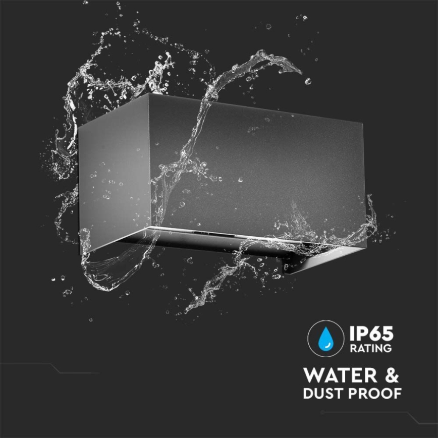 LED kültéri fali lámpa 24W/230V 4000K IP65 antracit