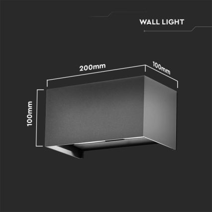LED kültéri fali lámpa 24W/230V 4000K IP65 antracit