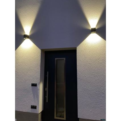 LED Kültéri fali lámpa 2xLED/3W/230V IP54 antracit