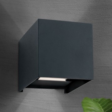 LED Kültéri fali lámpa CUBE 2xLED/3W/230V IP54 antracit