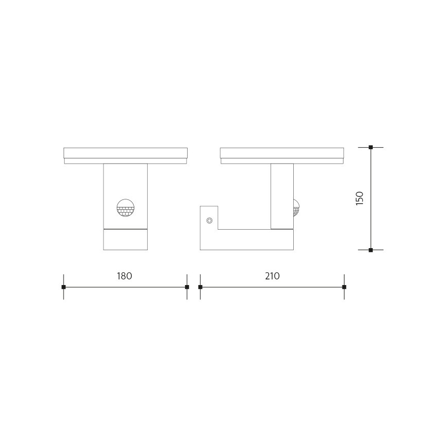 LED Kültéri fali lámpa érzékelővel BARI LED/10W/230V 4000K IP54 antracit