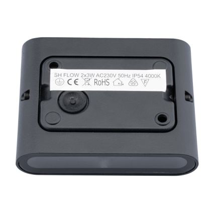 LED Kültéri fali lámpa FLOW 2xLED/3W/230V IP54 fekete