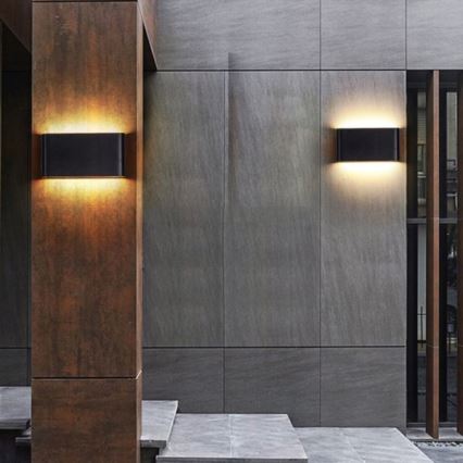 LED Kültéri fali lámpa FLOW 2xLED/6W/230V IP54 3000K antracit