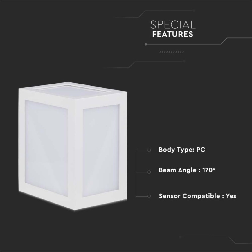 LED Kültéri fali lámpa LED/12W/230V 3000K IP65 fehér