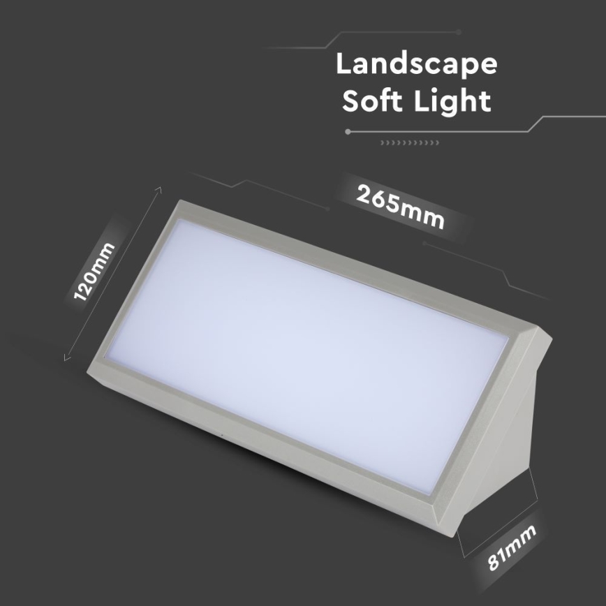 LED Kültéri fali lámpa LED/12W/230V 4000K IP65 szürke