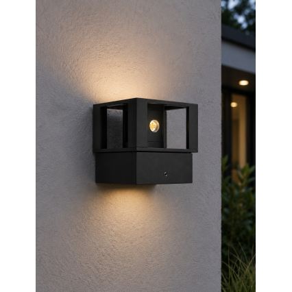 LED kültéri fali lámpa LED/12W/230V IP54 fekete