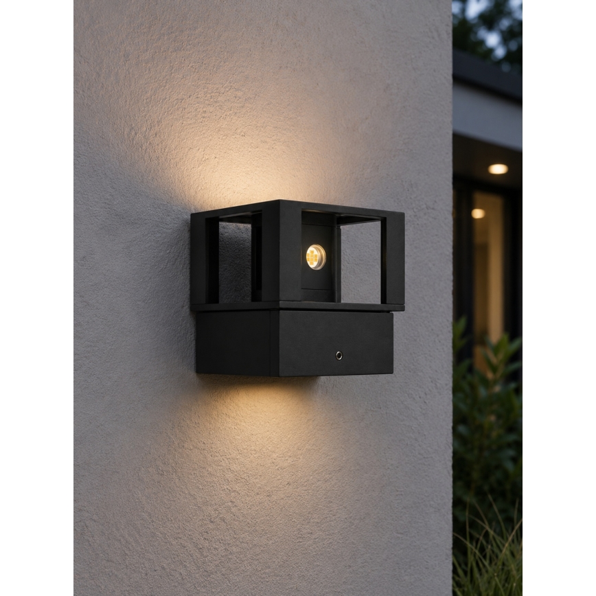 LED kültéri fali lámpa LED/12W/230V IP54 fekete