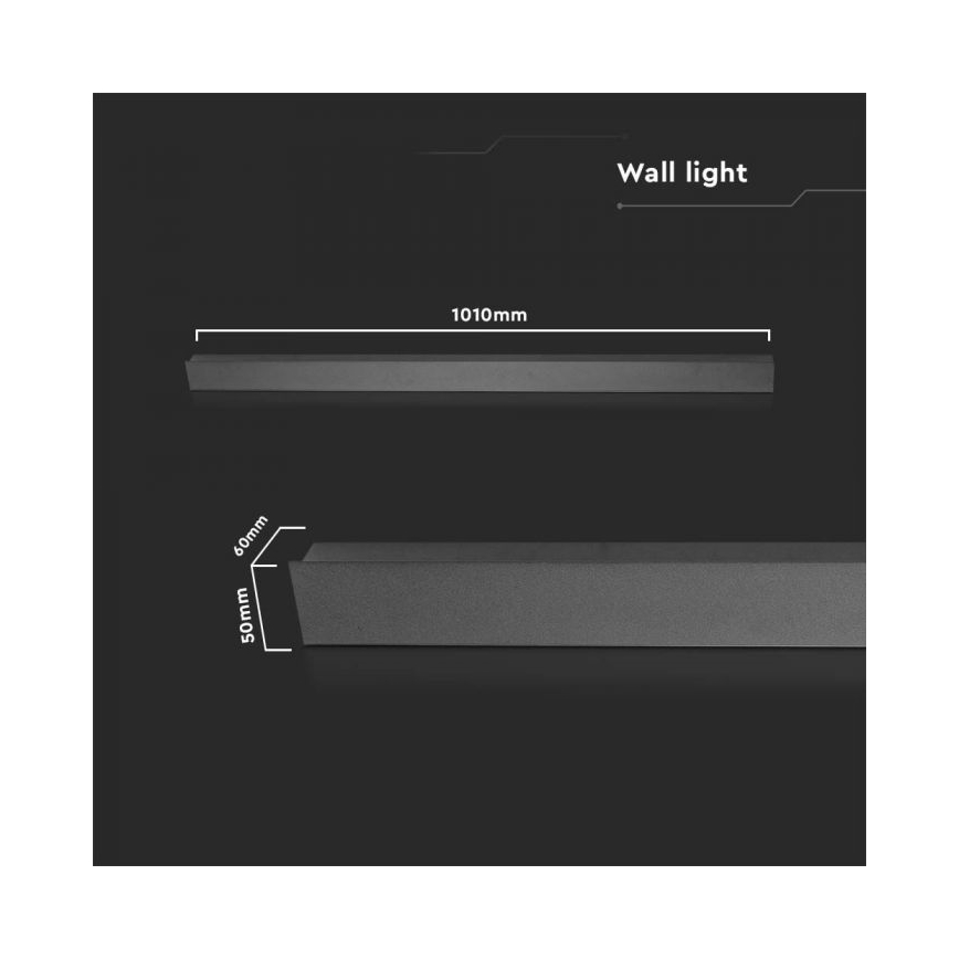 LED kültéri fali lámpa LED/16W/230V 4000K IP65 101 cm fekete