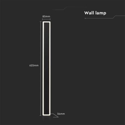 LED Kültéri fali lámpa LED/17W/230V 3000K IP65 fekete