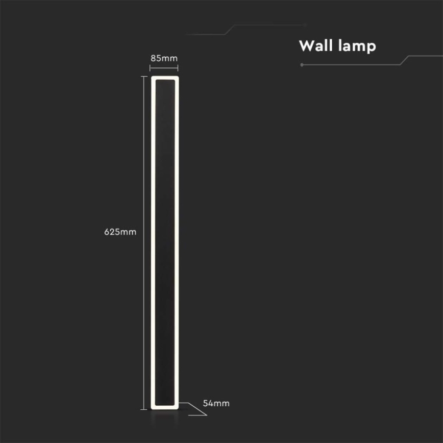 LED Kültéri fali lámpa LED/17W/230V 3000K IP65 fekete