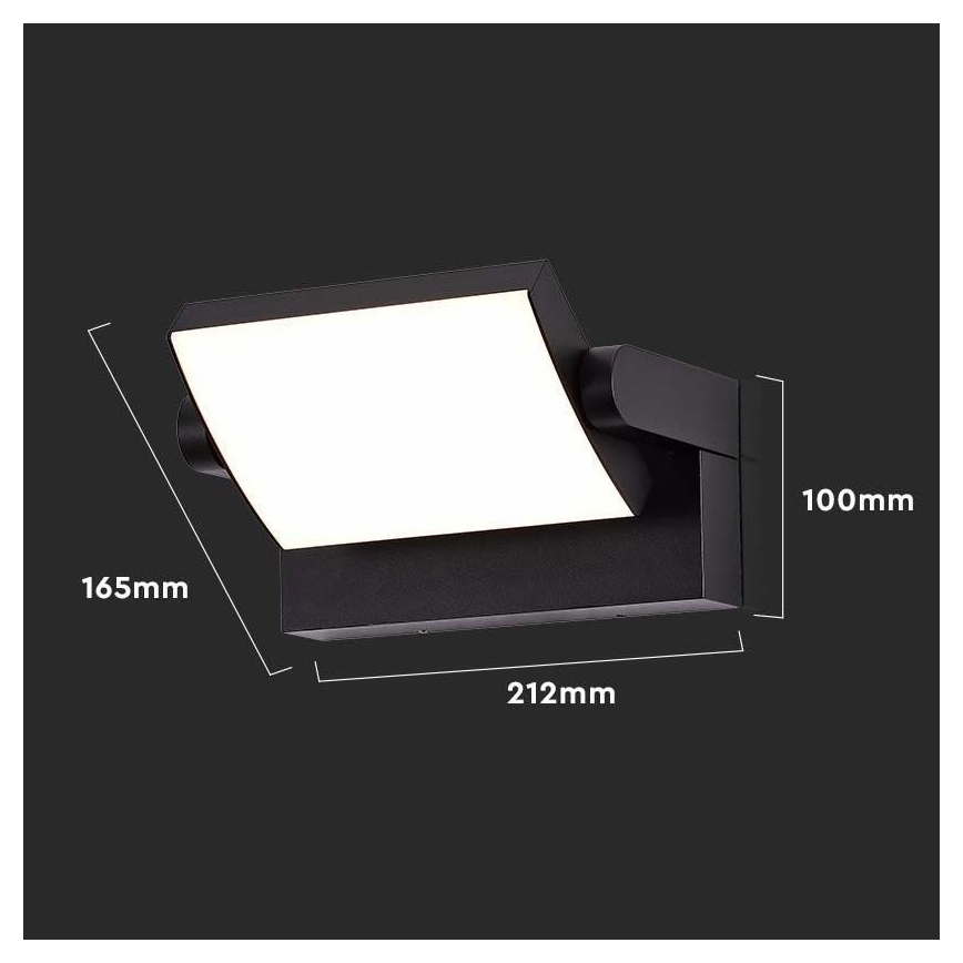 LED Kültéri fali lámpa LED/17W/230V 4000K IP65 fekete