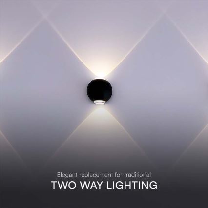 LED Kültéri fali lámpa LED/2W/230V 4000K IP54 fekete