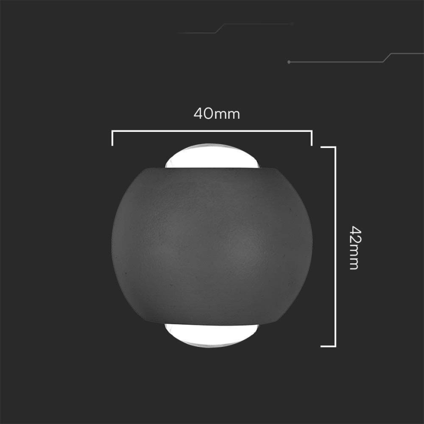 LED Kültéri fali lámpa LED/2W/230V 4000K IP54 fekete