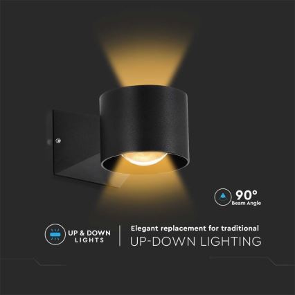 LED Kültéri fali lámpa LED/5W/230V 3000K IP65 fekete