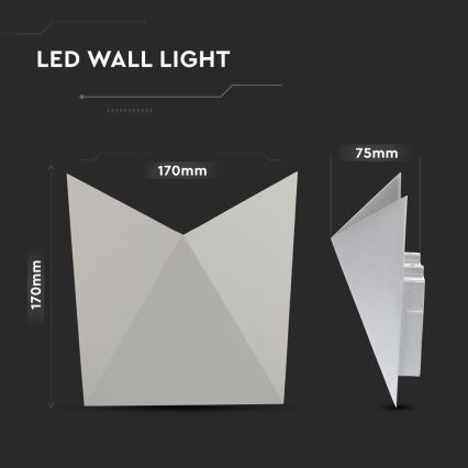LED Kültéri fali lámpa LED/5W/230V 3000K IP65 szürke