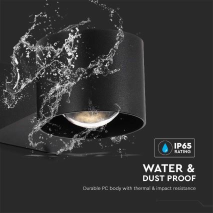 LED Kültéri fali lámpa LED/5W/230V 4000K IP65 fekete