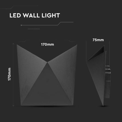 LED Kültéri fali lámpa LED/5W/230V 4000K IP65 fekete