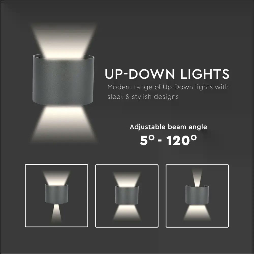 LED Kültéri fali lámpa LED/6W/230V 4000K IP65 fekete