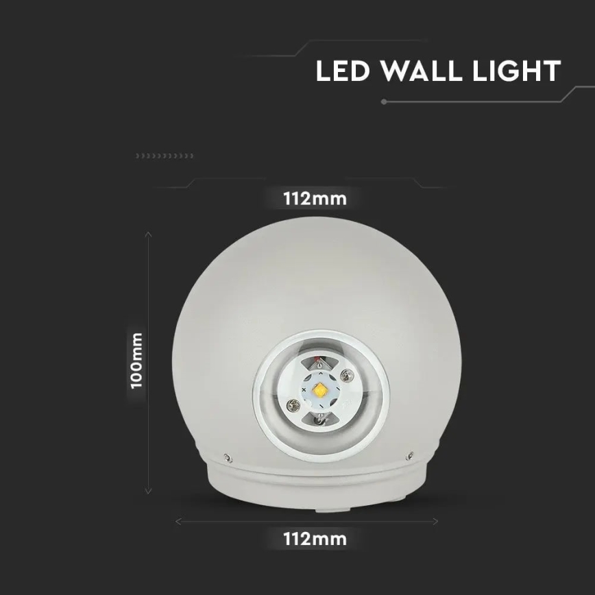 LED Kültéri fali lámpa LED/6W/230V 4000K IP65 szürke
