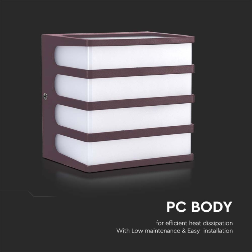 LED Kültéri fali lámpa LED/8W/230V IP65 3000K barna