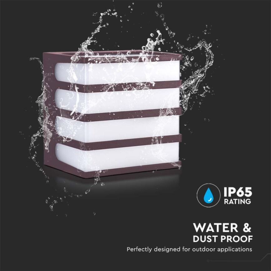 LED Kültéri fali lámpa LED/8W/230V IP65 3000K barna