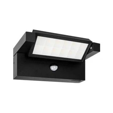 LED kültéri fali lámpa mozgás- és alkonyérzékelővel, LED/20W/230V, 3000/4000/6500K, IP54, fekete