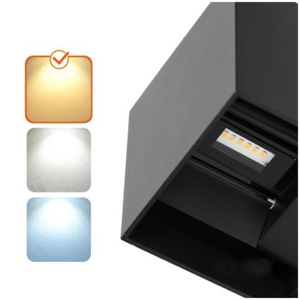LED Kültéri fali lámpa QUERK 2xLED/3W/230V 3000K IP54 fekete