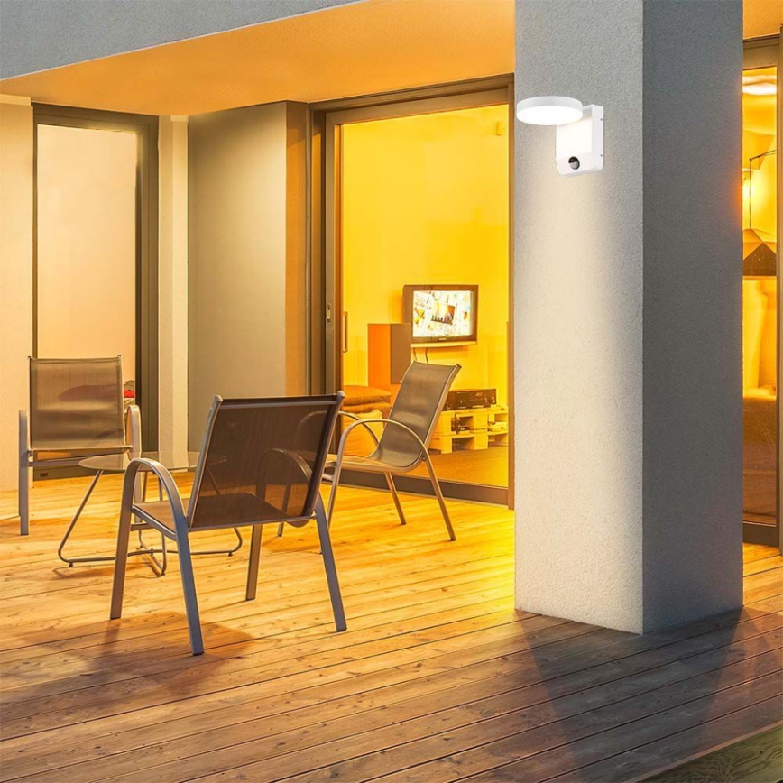 LED Kültéri flexibilis fali lámpa érzékelővel LED/17W/230V IP65 3000K fehér