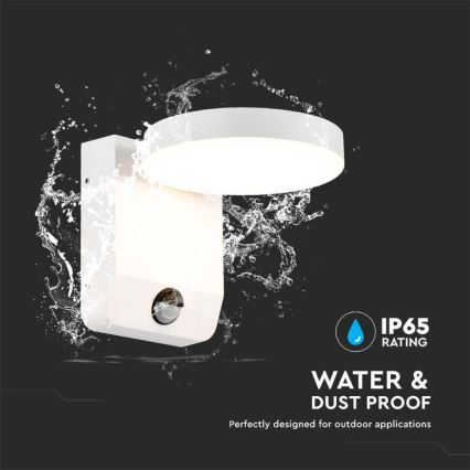 LED Kültéri flexibilis fali lámpa érzékelővel LED/17W/230V IP65 3000K fehér
