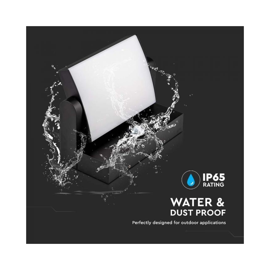 LED Kültéri fali lámpa érzékelővel LED/17W/230V 3000K IP65 fekete