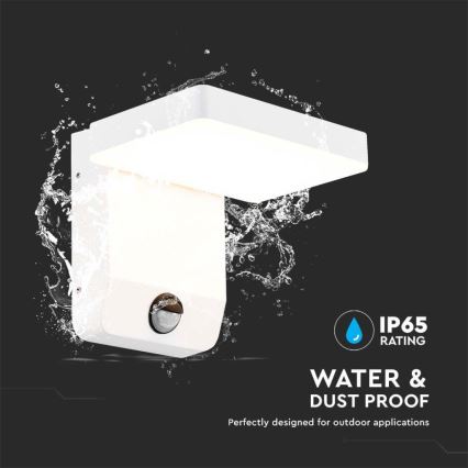 LED Kültéri flexibilis fali lámpa érzékelővel LED/17W/230V IP65 4000K fehér