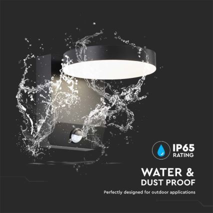 LED Kültéri flexibilis fali lámpa érzékelővel LED/17W/230V IP65 4000K fekete