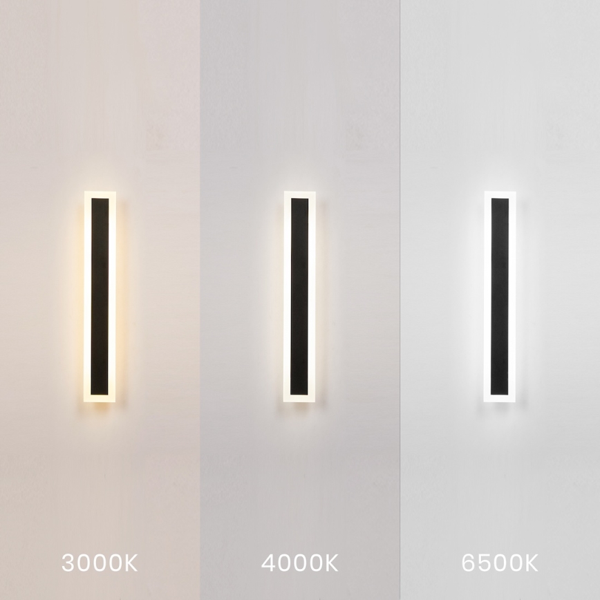 LED kültéri fali lámpa WOW LED/20W/230V 3000/4000/6500K 60 cm IP54 fekete