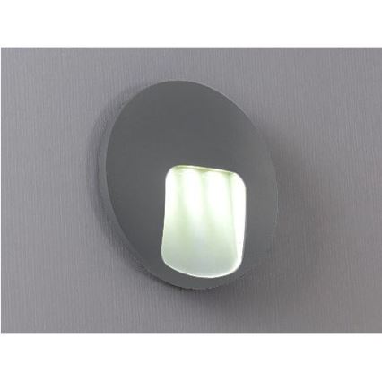 LED kültéri fali lámpatest DACU, 3W, 230V, IP54, szürke