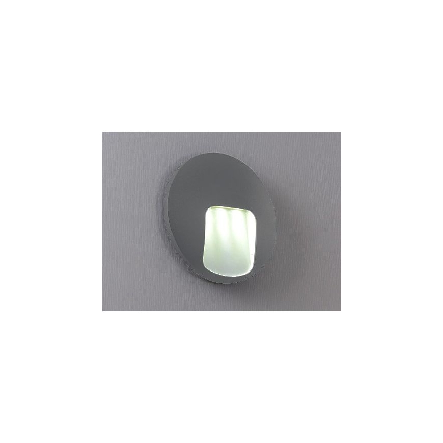 LED kültéri fali lámpatest DACU, 3W, 230V, IP54, szürke
